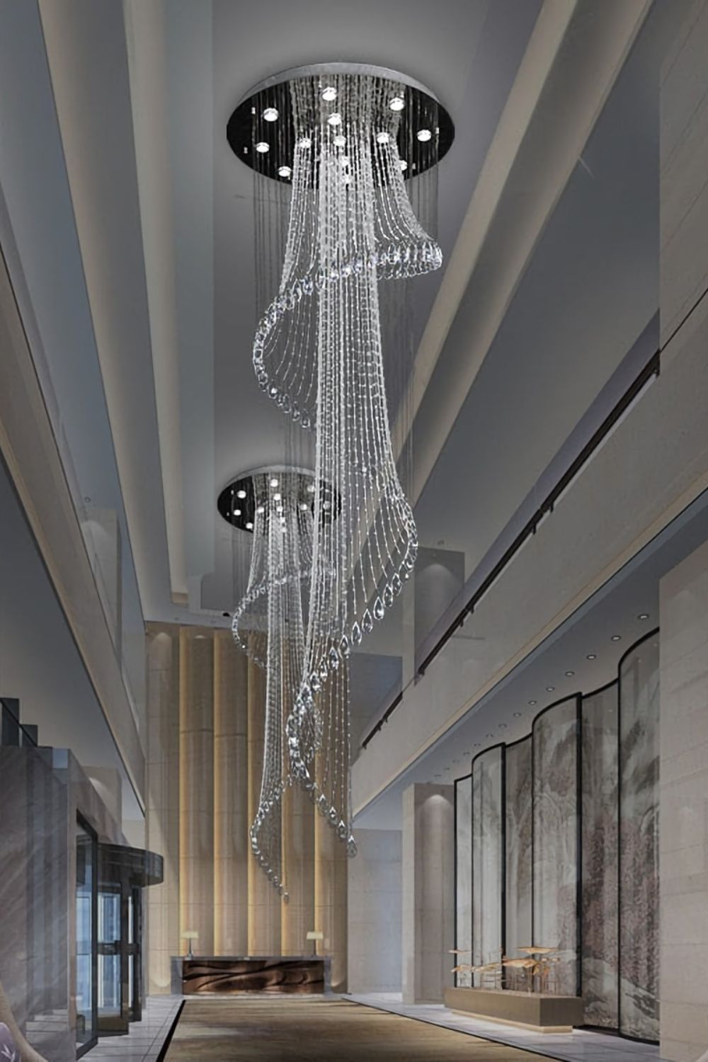 Spiral Crystal Chandelier