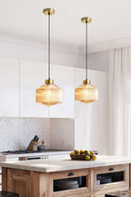 Spiral Faceted Glass Pendant Light