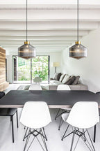 Spiral Faceted Glass Pendant Light