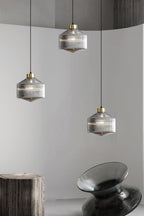 Spiral Faceted Glass Pendant Light