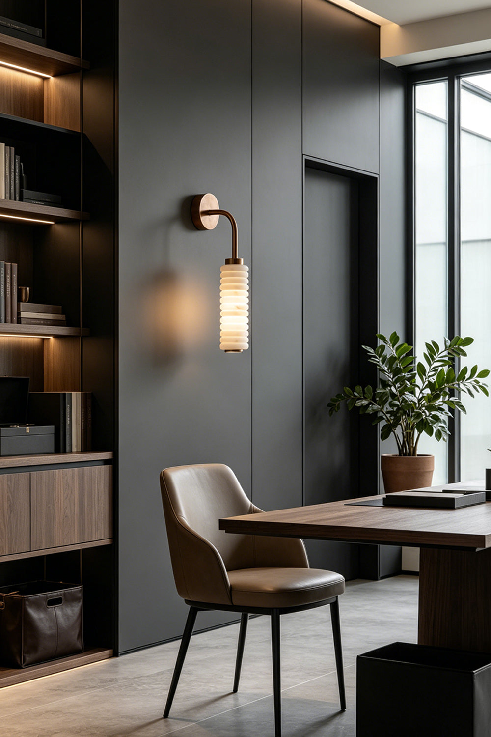 Stacked Strata Alabaster Wall Lamp