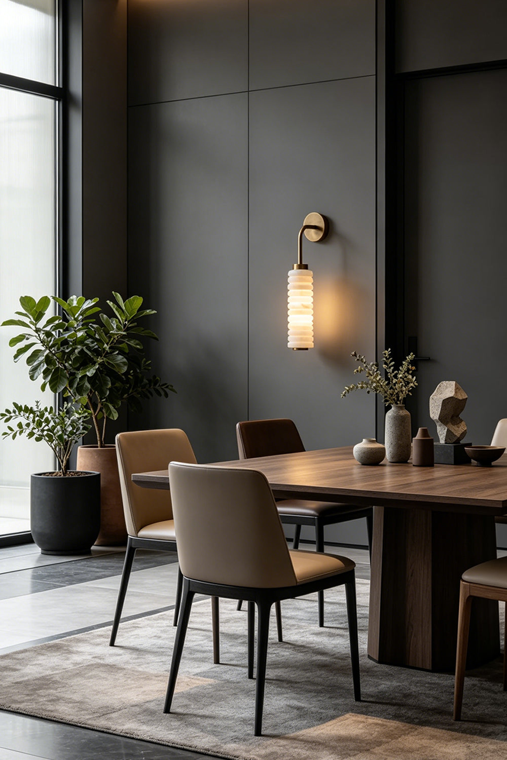 Stacked Strata Alabaster Wall Lamp