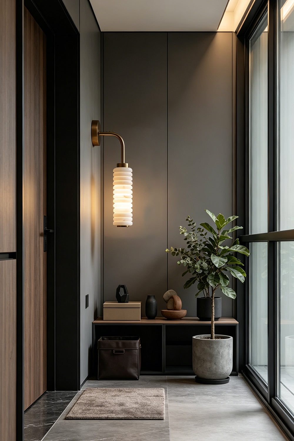 Stacked Strata Alabaster Wall Lamp