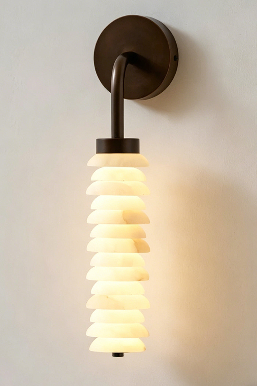 Stacked Strata Alabaster Wall Lamp