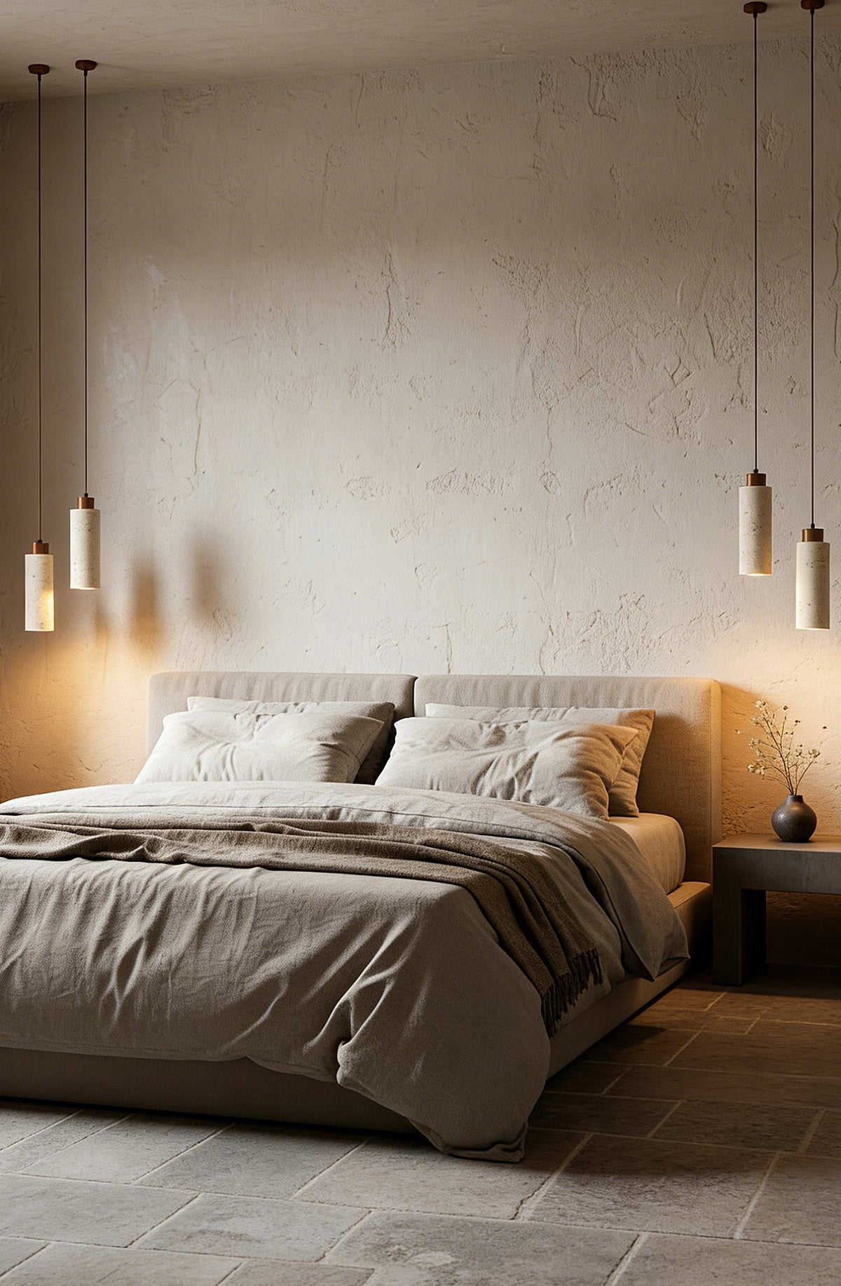 Stone Cylinder Pendant Light