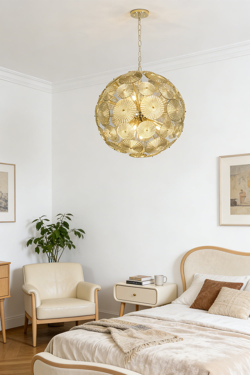 Sunburst Glass Disc Chandelier