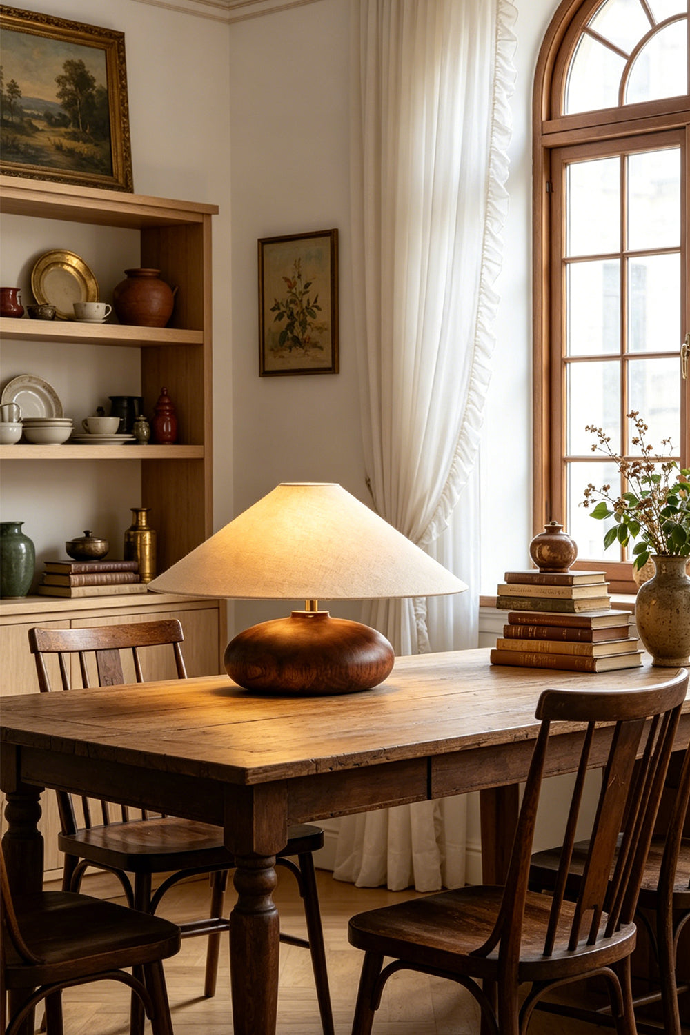 Sylvan Oval Walnut Table Lamp