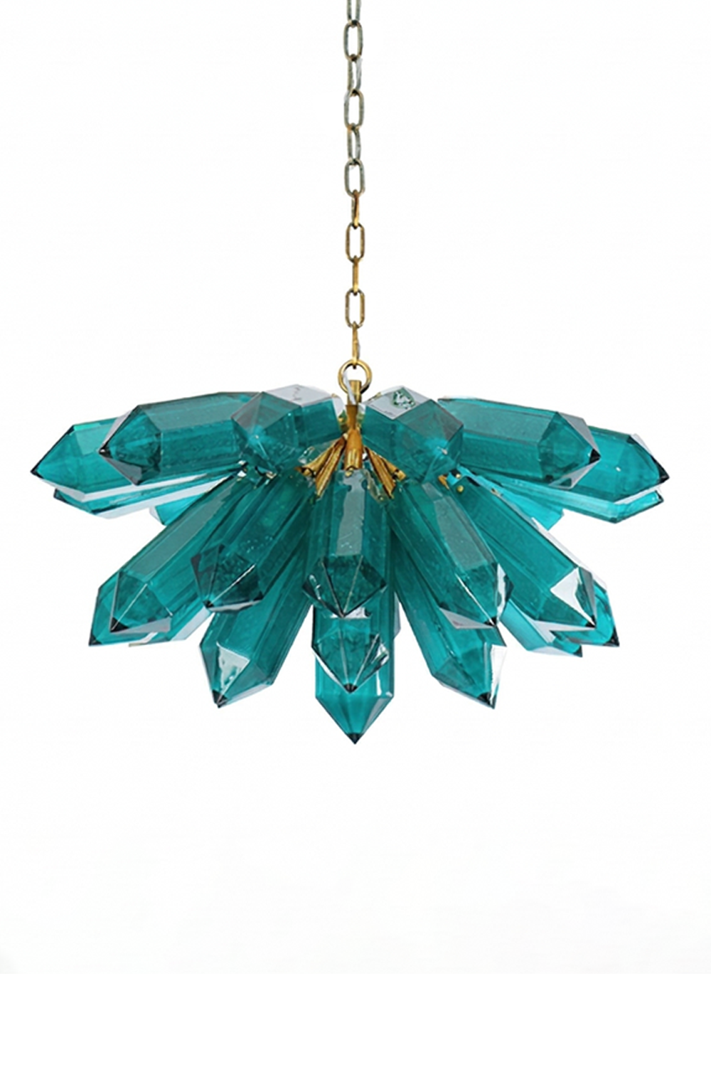 Teal Prism Cluster Chandelier