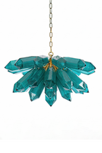 Teal Prism Cluster Chandelier