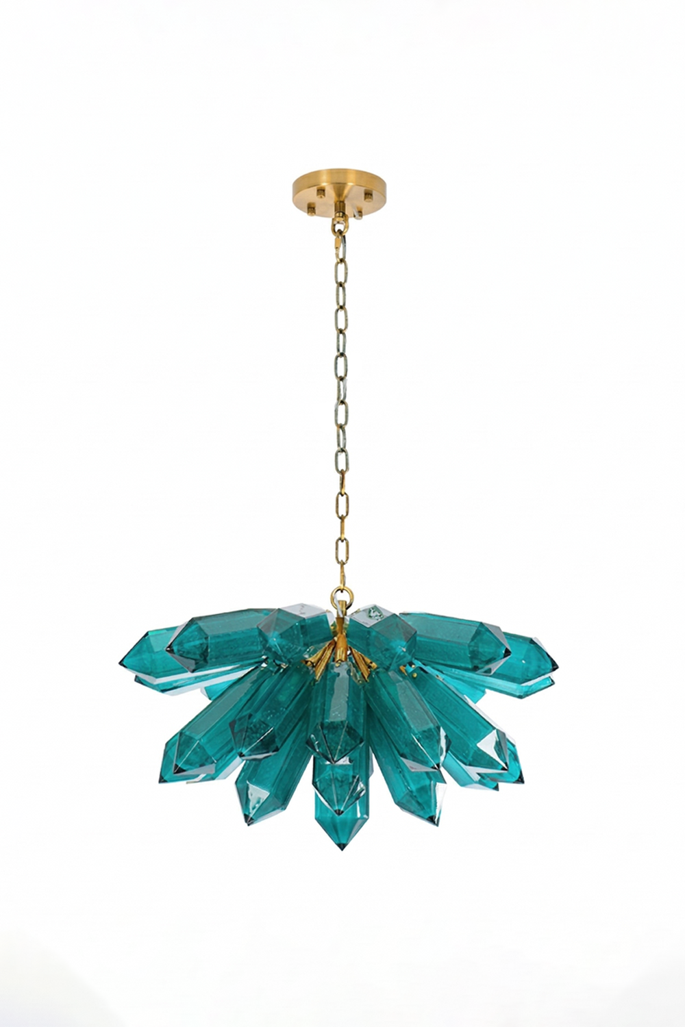 Teal Prism Cluster Chandelier
