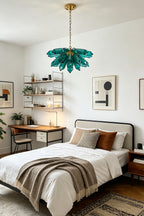 Teal Prism Cluster Chandelier