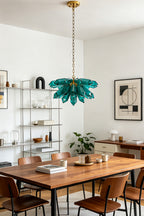 Teal Prism Cluster Chandelier