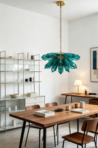 Teal Prism Cluster Chandelier