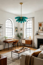Teal Prism Cluster Chandelier