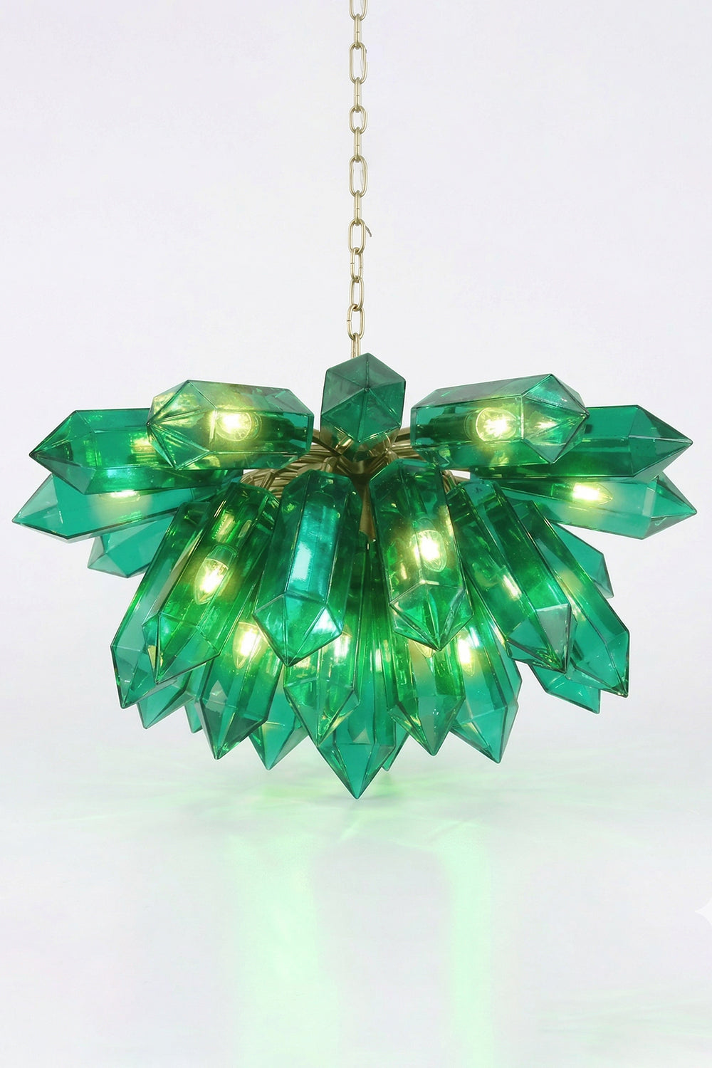 Teal Prism Cluster Chandelier