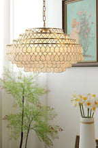 Teardrops Capiz Chandelier