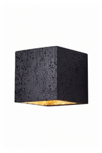 Celestial Tectonic Black Travertine Wall Lamp