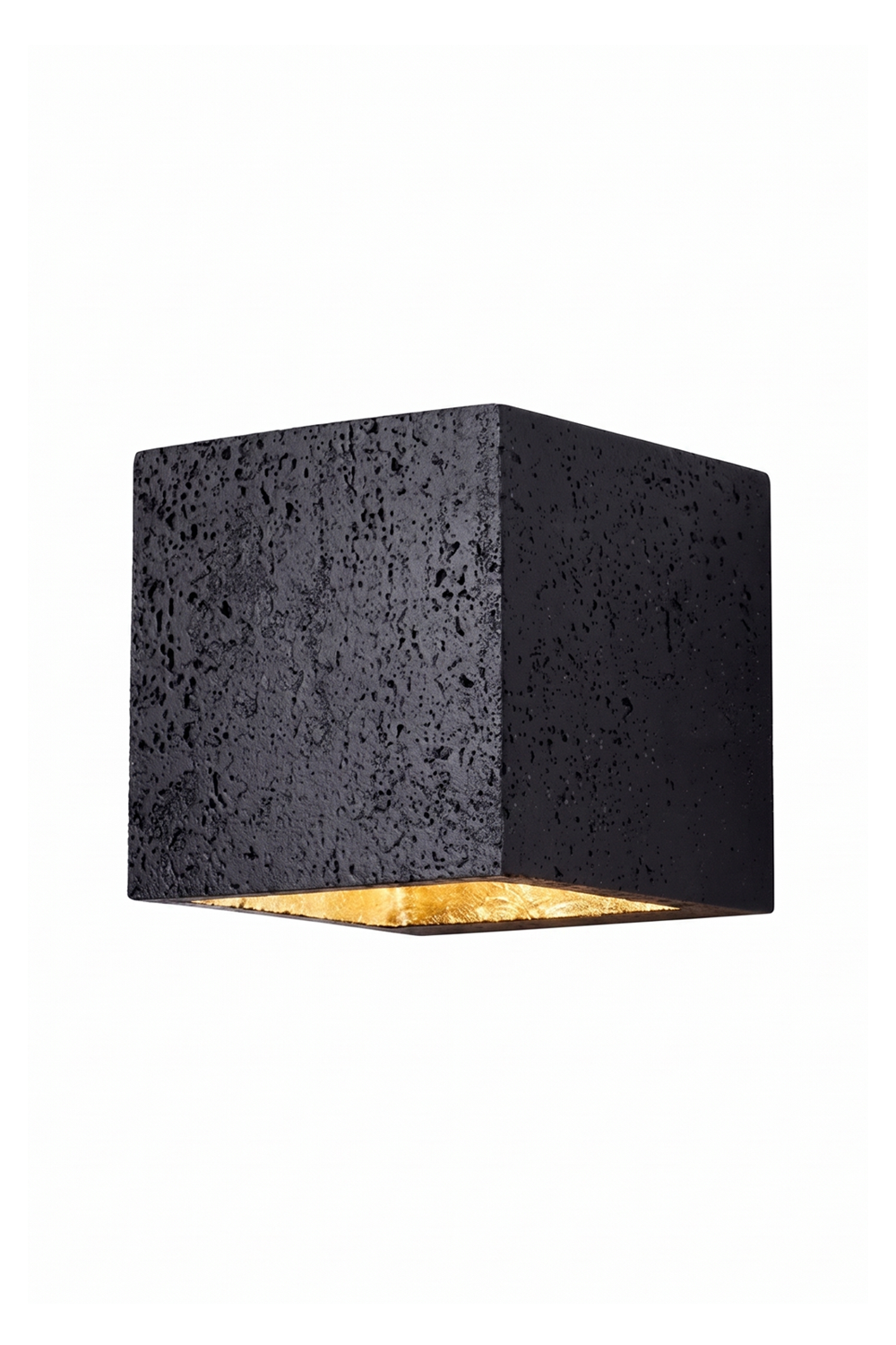Celestial Tectonic Black Travertine Wall Lamp