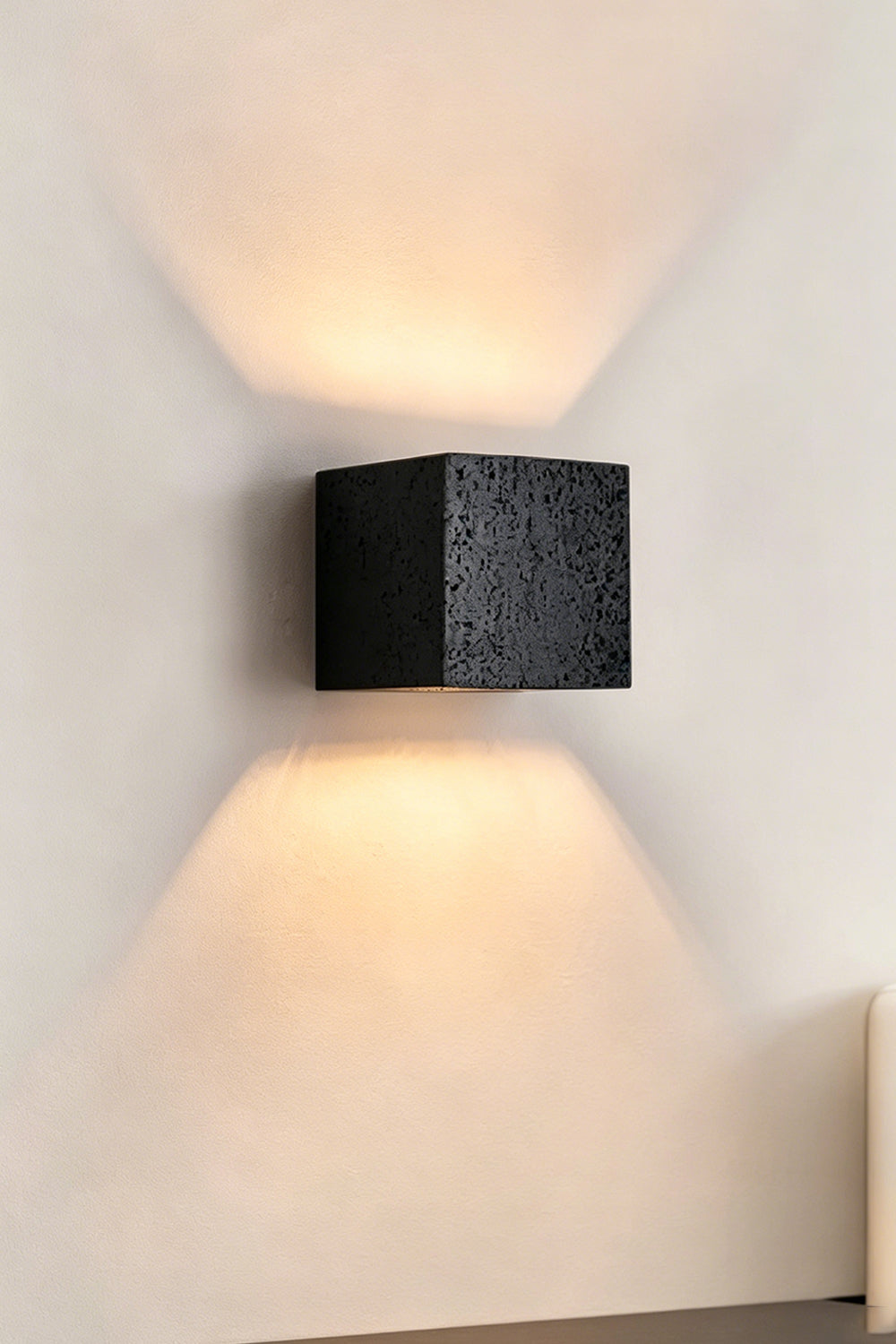 Celestial Tectonic Black Travertine Wall Lamp