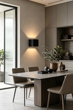 Celestial Tectonic Black Travertine Wall Lamp