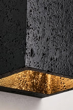 Celestial Tectonic Black Travertine Wall Lamp