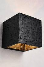 Celestial Tectonic Black Travertine Wall Lamp