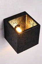 Celestial Tectonic Black Travertine Wall Lamp