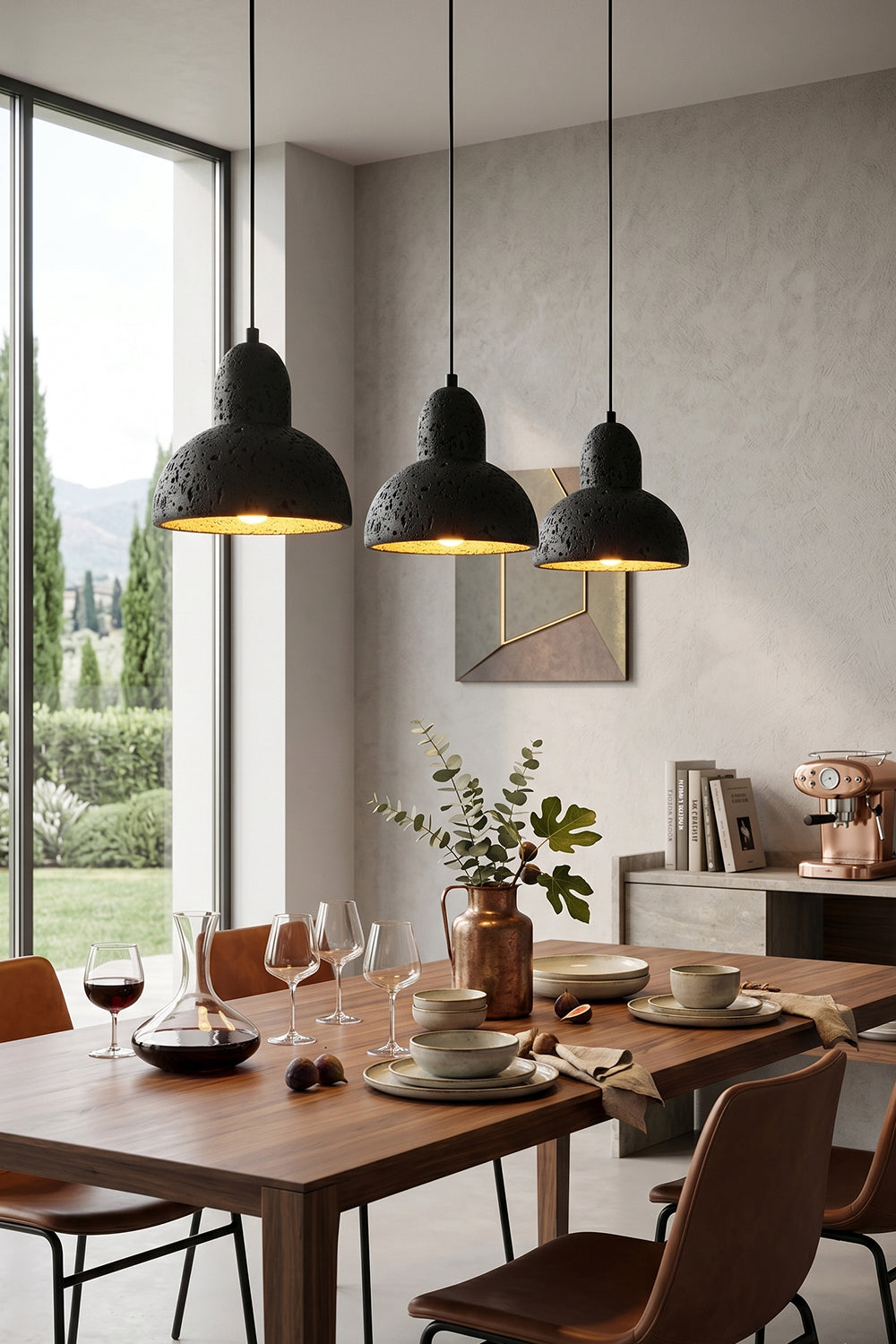 Tectonic Vein Travertine Pendant Light