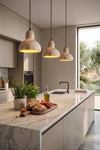 Tectonic Vein Travertine Pendant Light