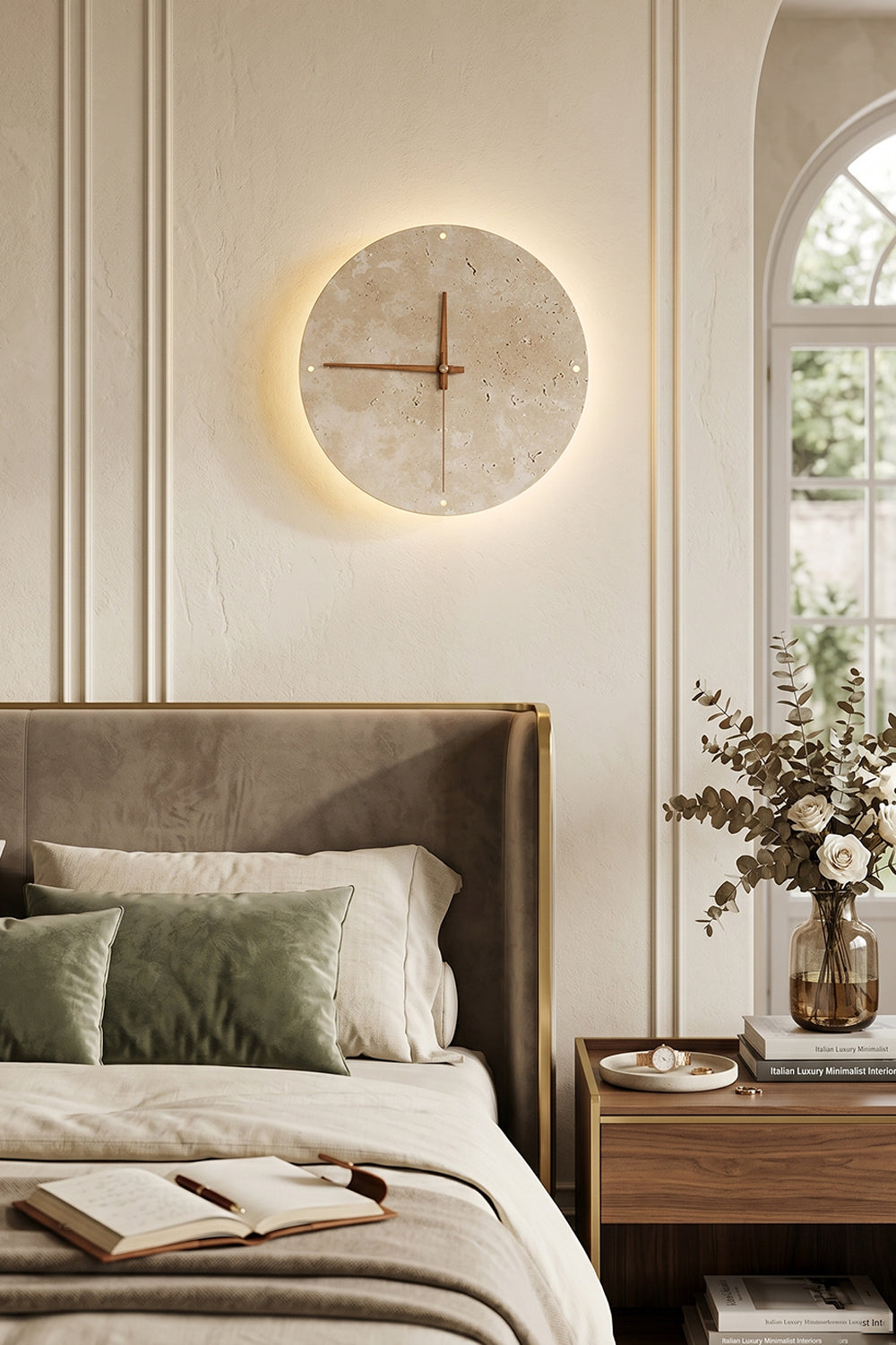Temporal Epoch Travertine & Wood Wall Lamp