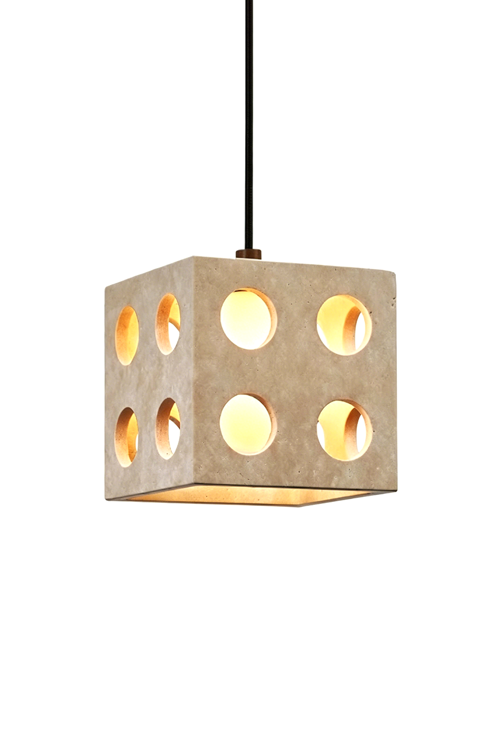 Terra Cube Travertine Pendant Light