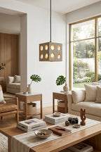 Terra Cube Travertine Pendant Light