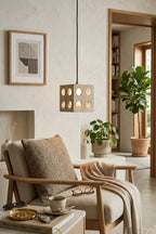 Terra Cube Travertine Pendant Light