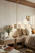 Terra Cube Travertine Pendant Light