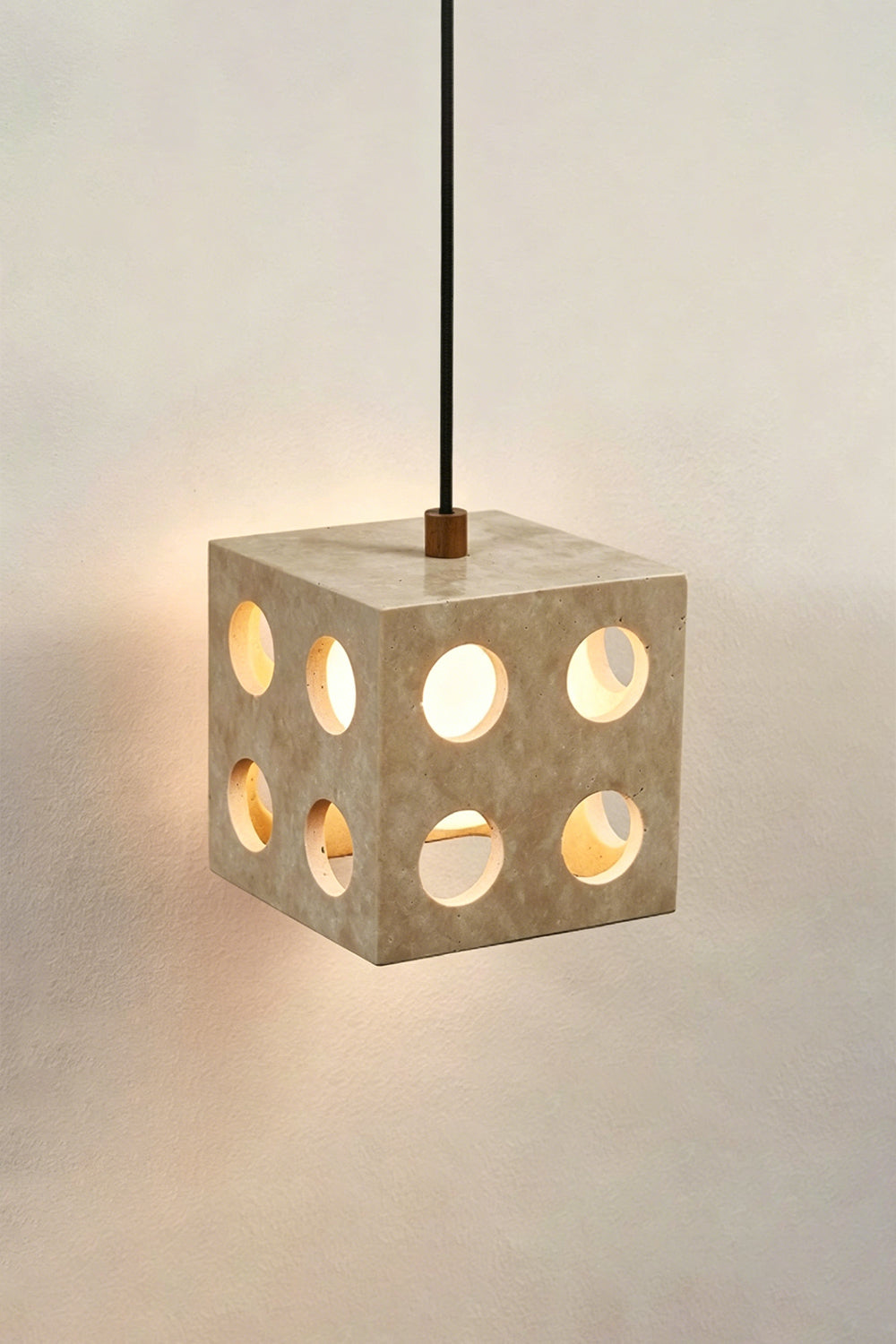 Terra Cube Travertine Pendant Light