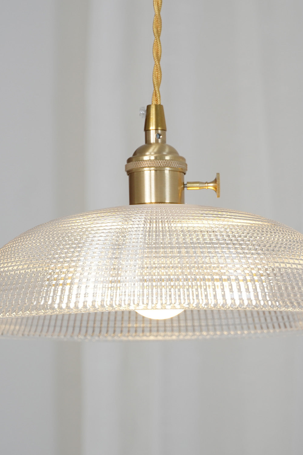 Textured Dome Glass Pendant Light