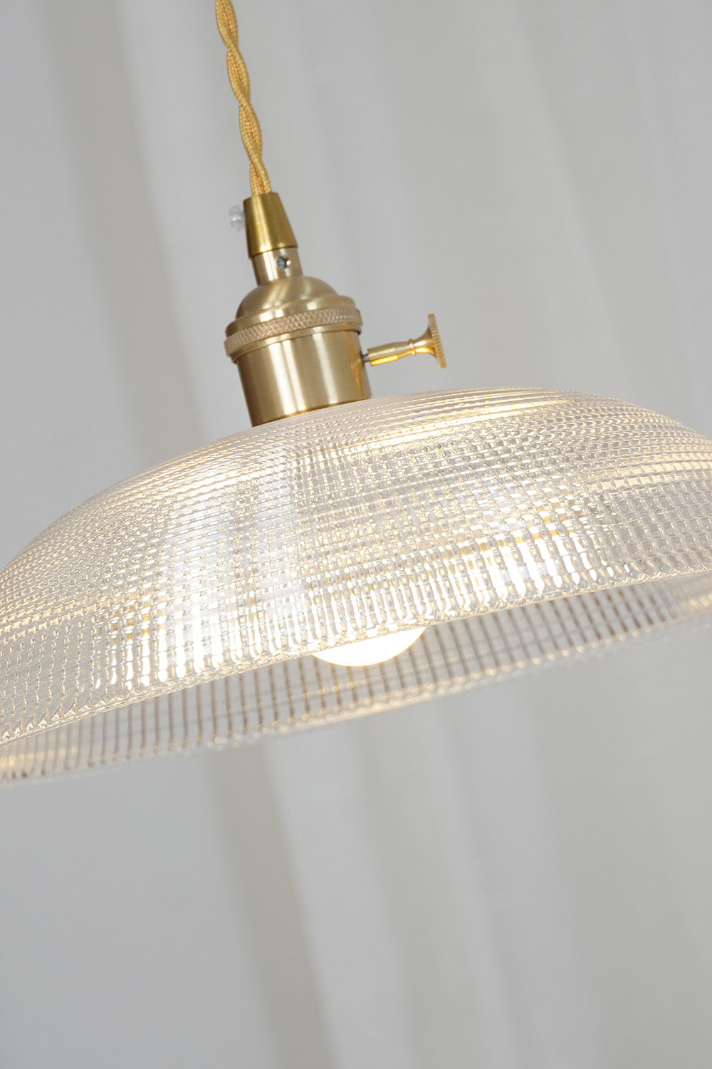 Textured Dome Glass Pendant Light