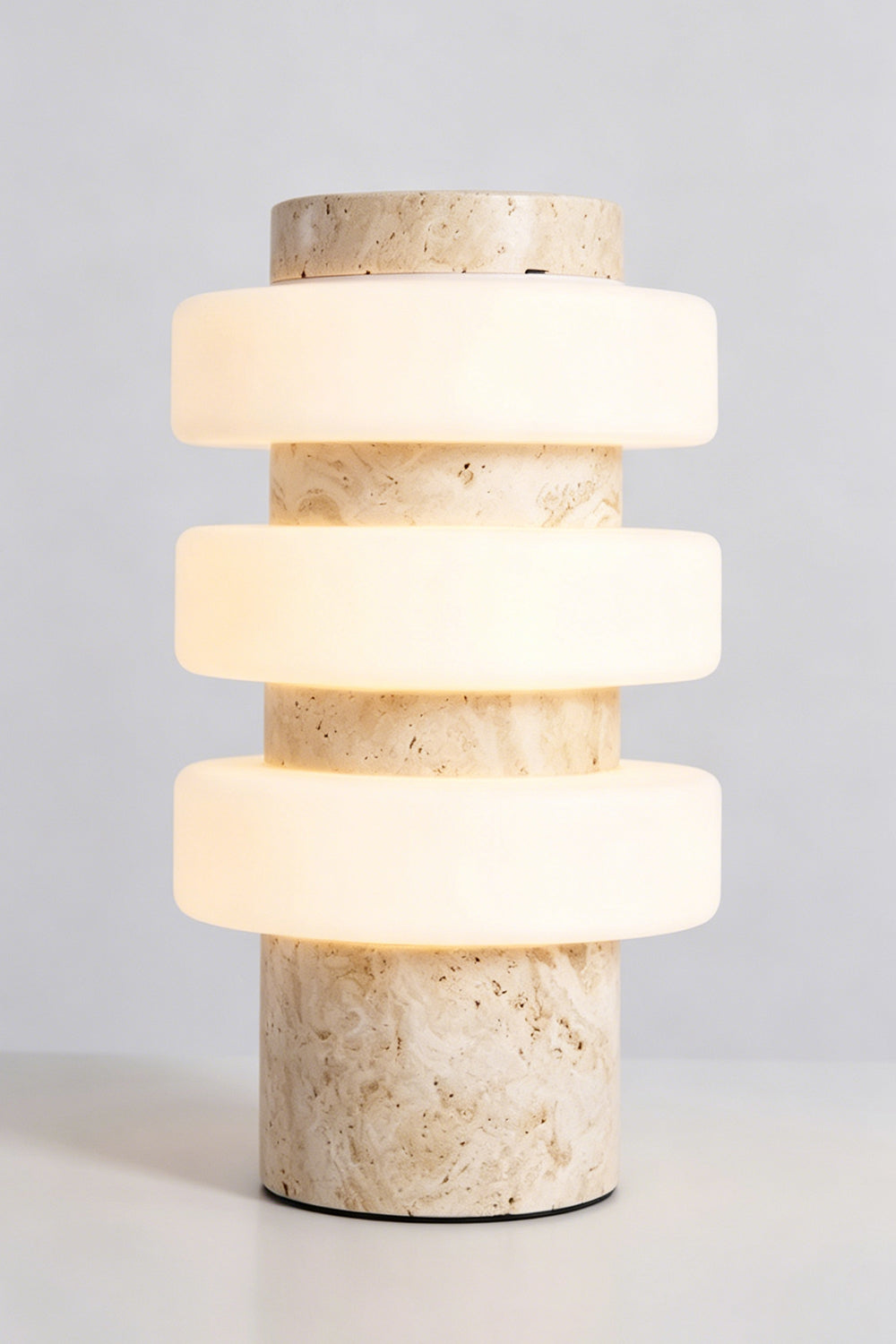 The Strata Stone Pillar Table Lamp