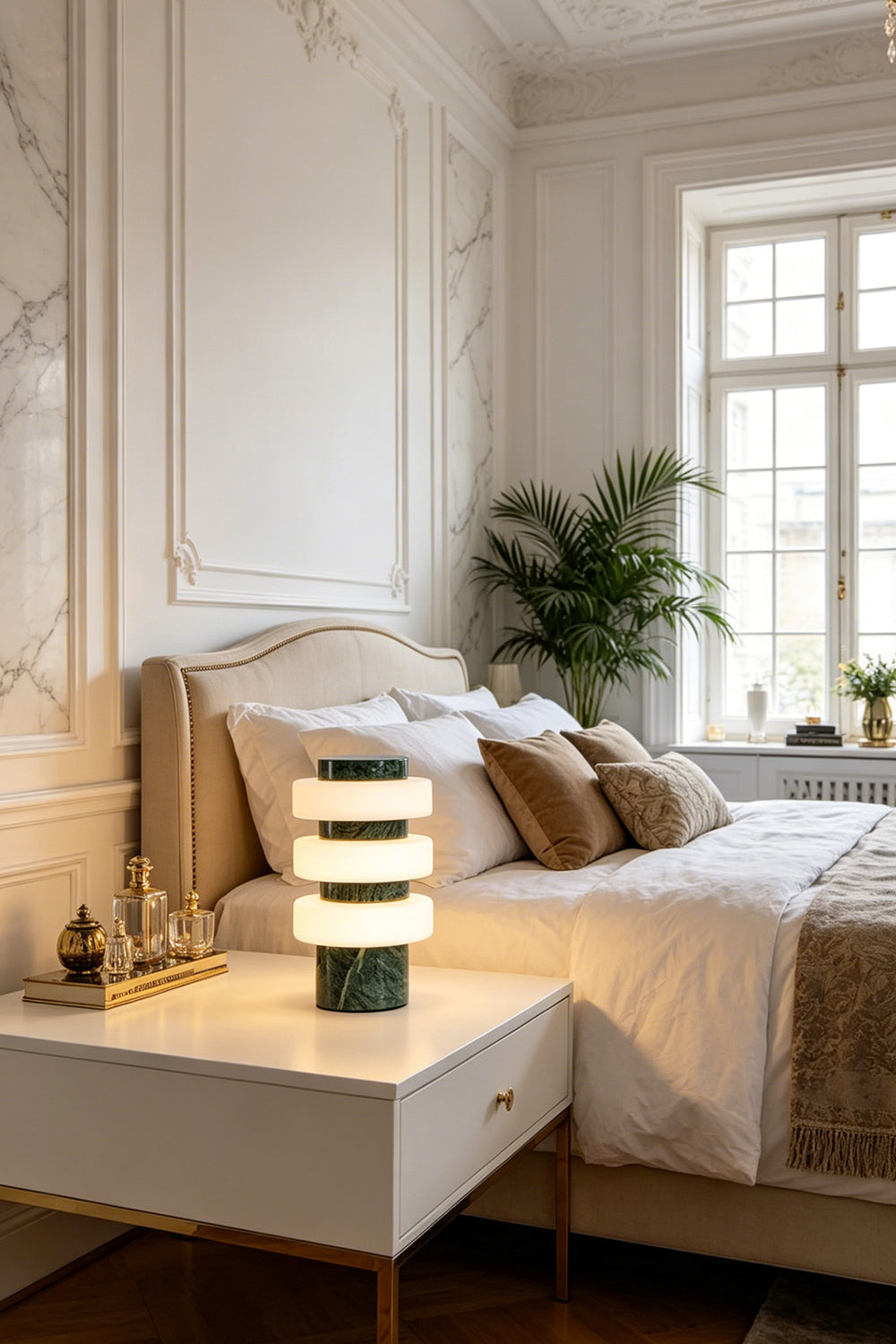 The Strata Stone Pillar Table Lamp