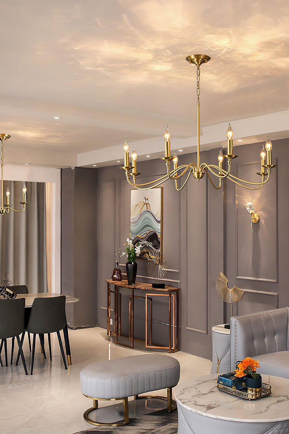 Timeless Gold Candle Chandelier