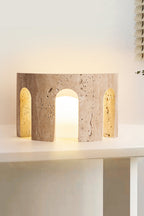 Travertine Arch Table Lamp