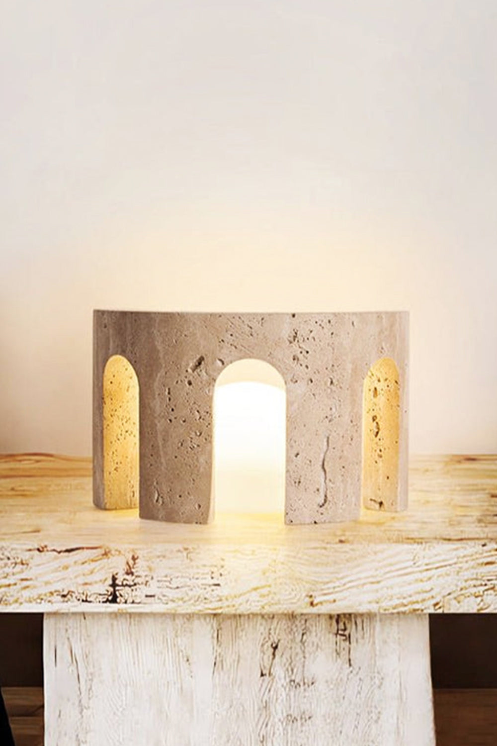 Travertine Arch Table Lamp