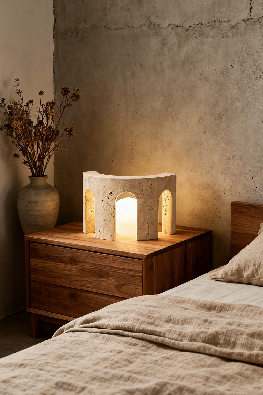 Travertine Arch Table Lamp