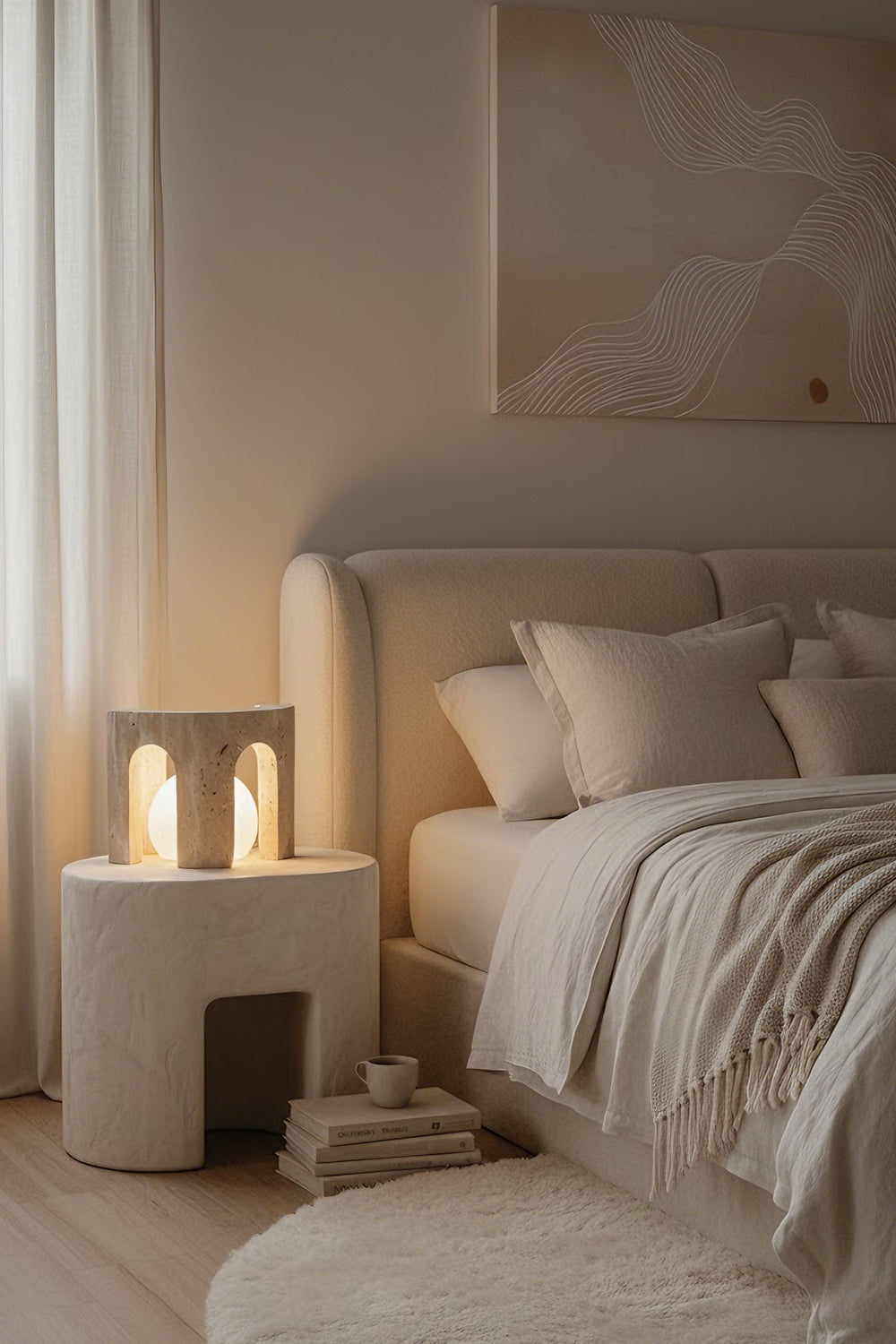 Travertine Arch Table Lamp