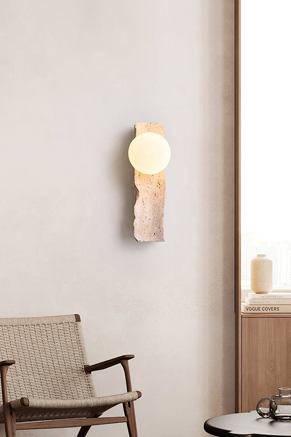 Travertine Block Wall Sconce