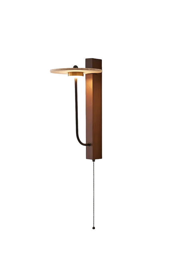 Travertine Disc Arm Wall Lamp