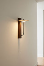 Travertine Disc Arm Wall Lamp