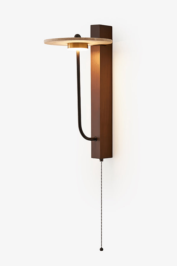 Travertine Disc Arm Wall Lamp
