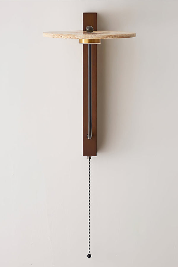 Travertine Disc Arm Wall Lamp