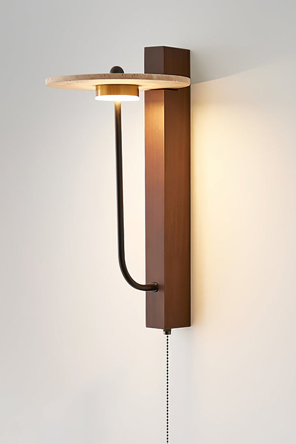 Travertine Disc Arm Wall Lamp